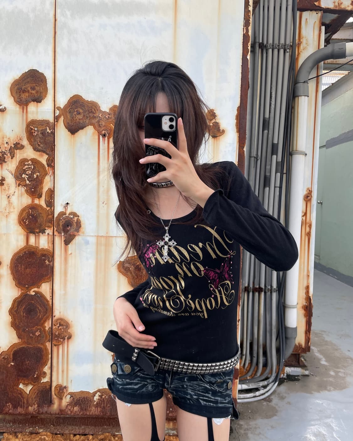 🎸블랙 프린팅 타이트 롱슬리브🎸 상품이미지4