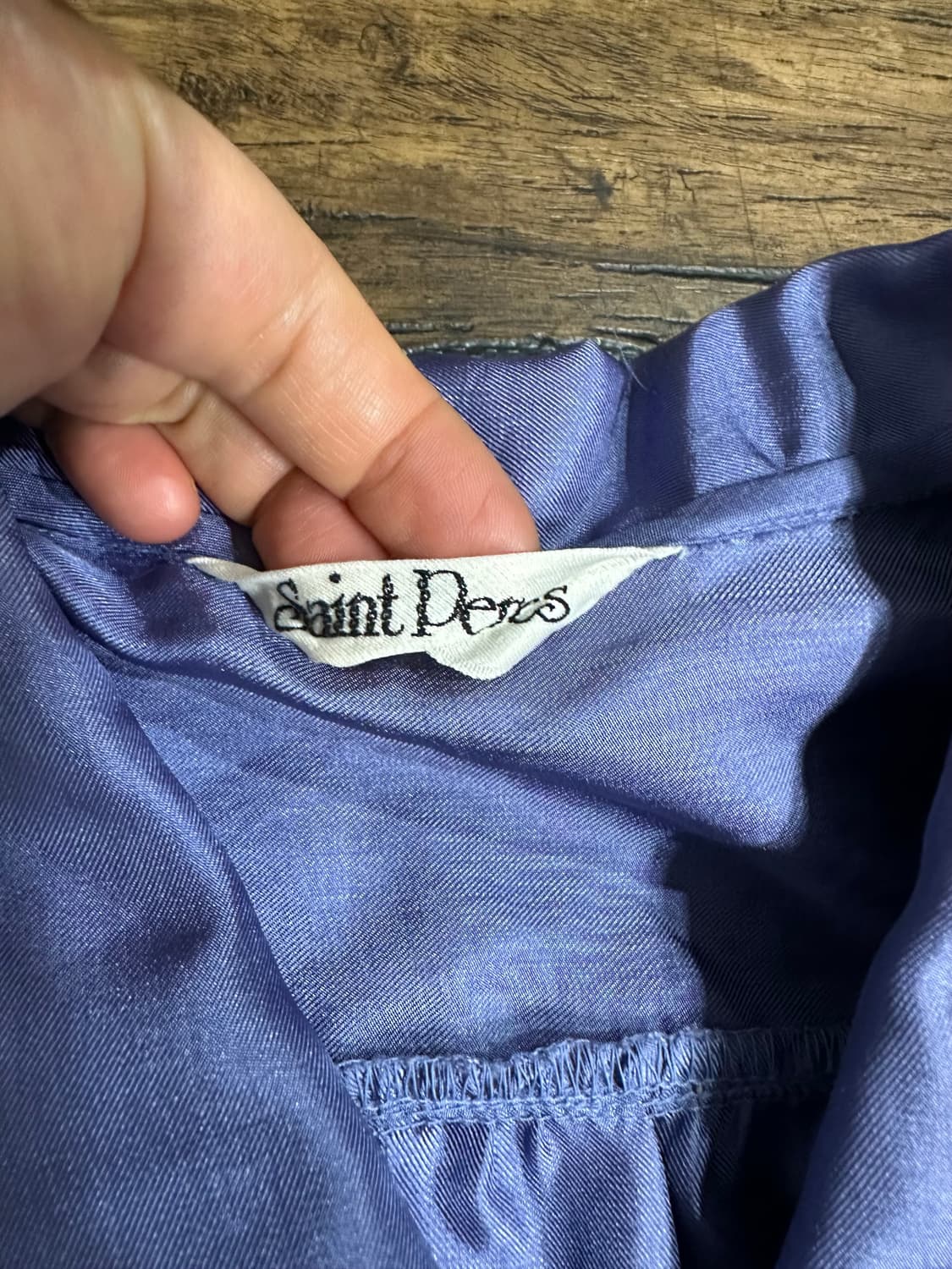 90s Saint Peres일본빈티지 새틴 블라우스 퍼플 M사이즈 상품이미지6