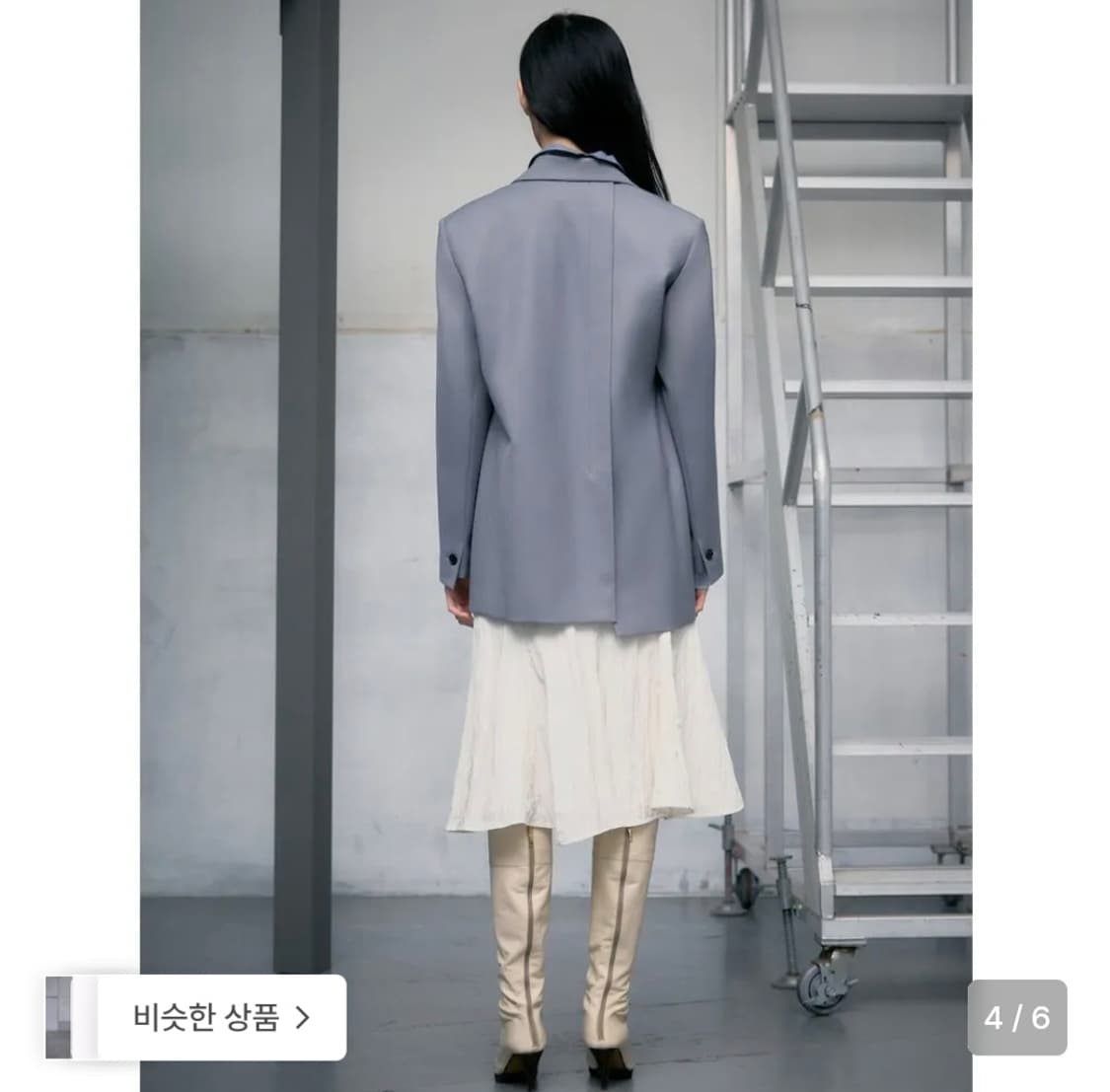 (오늘만 이가격)구호플러스 시그니처 세미 오버핏 자켓 그레이 새상품 상품이미지3