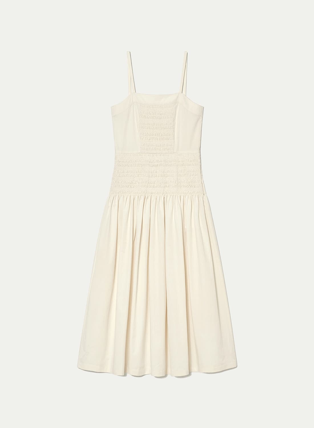  킨더살몬 Smocking Shirring Dress Cream 상품이미지3