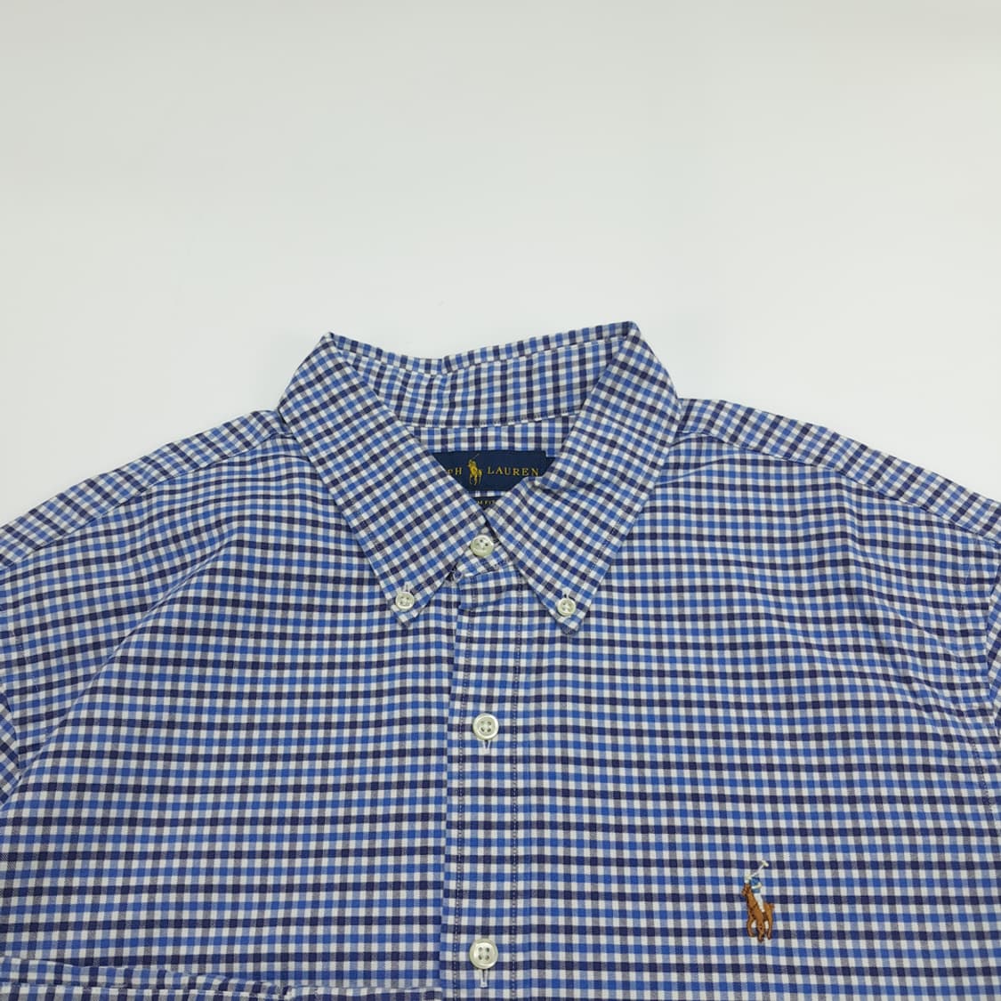 Co687 XL 폴로 랄프로렌 블루네이비 마이크로체크 긴팔 셔츠 남방 상품이미지3