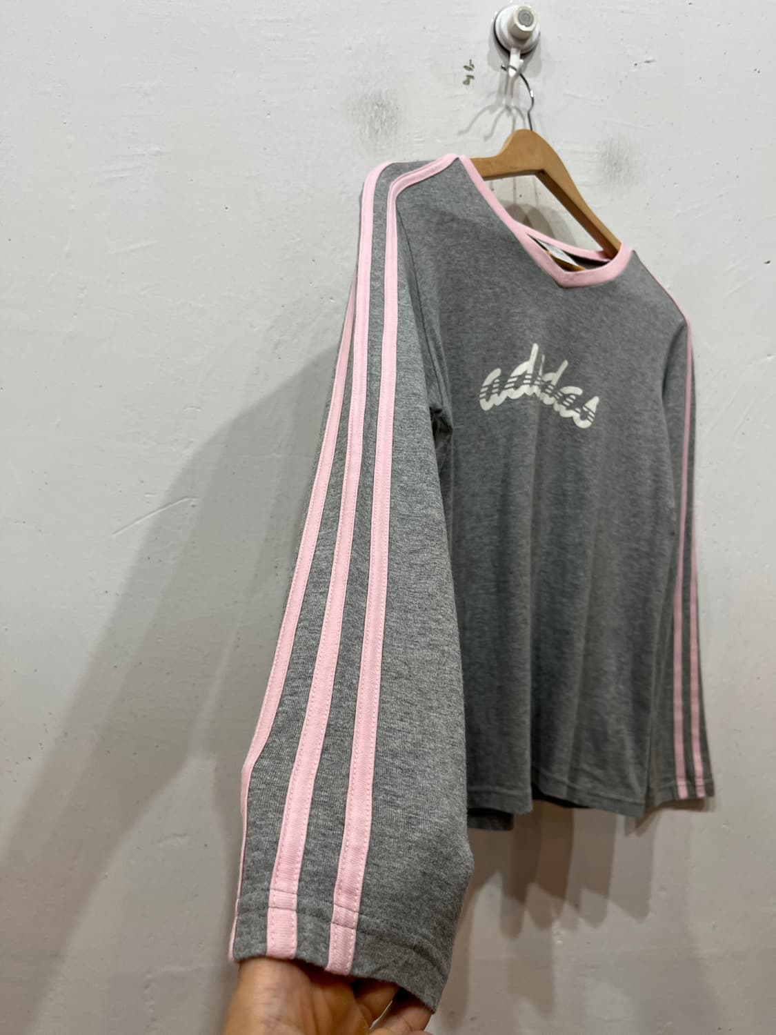 00s 아디다스 재팬 그레이 핑크 롱슬리브 우먼즈 상품이미지2