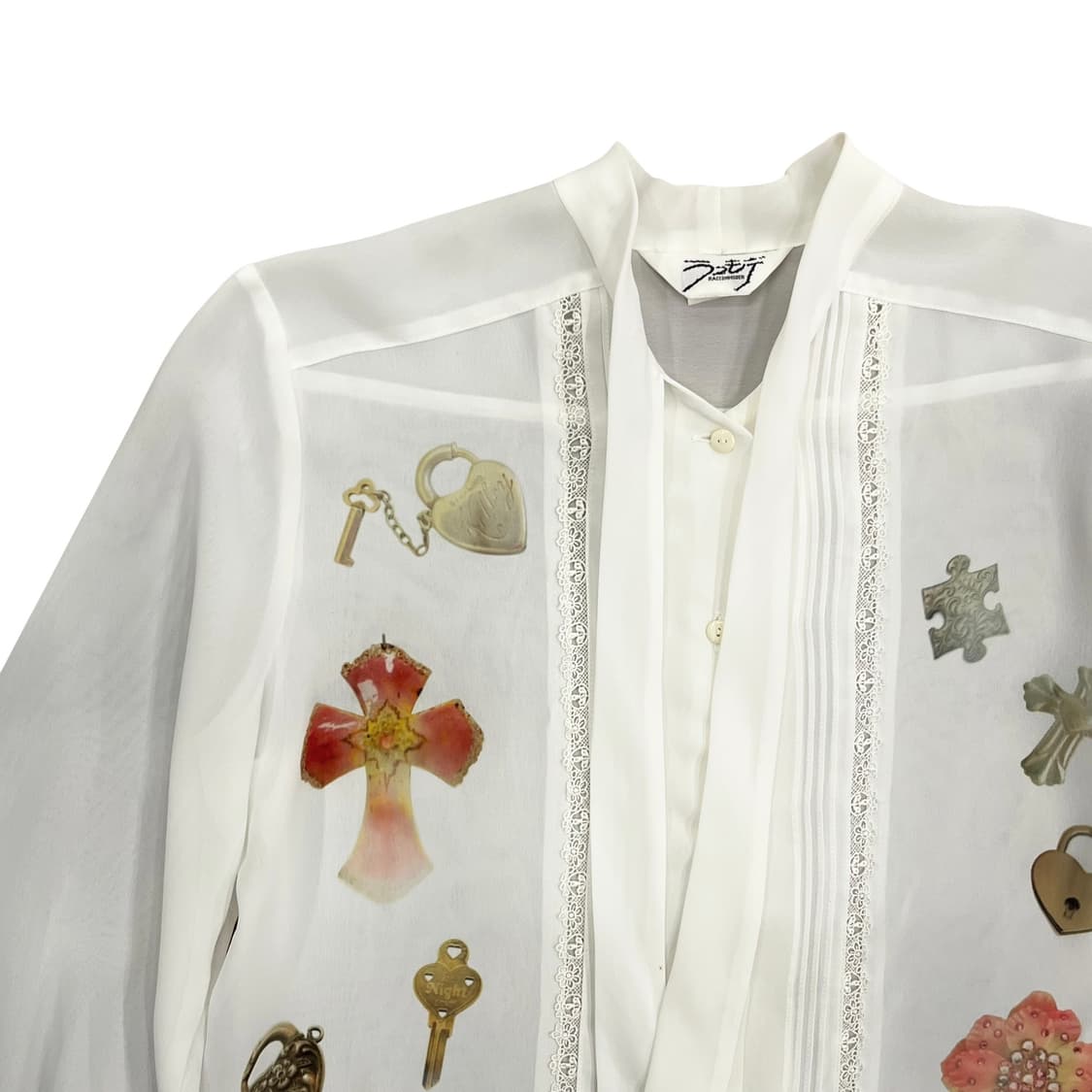 Gothic Printing See Through Shirt 상품이미지4