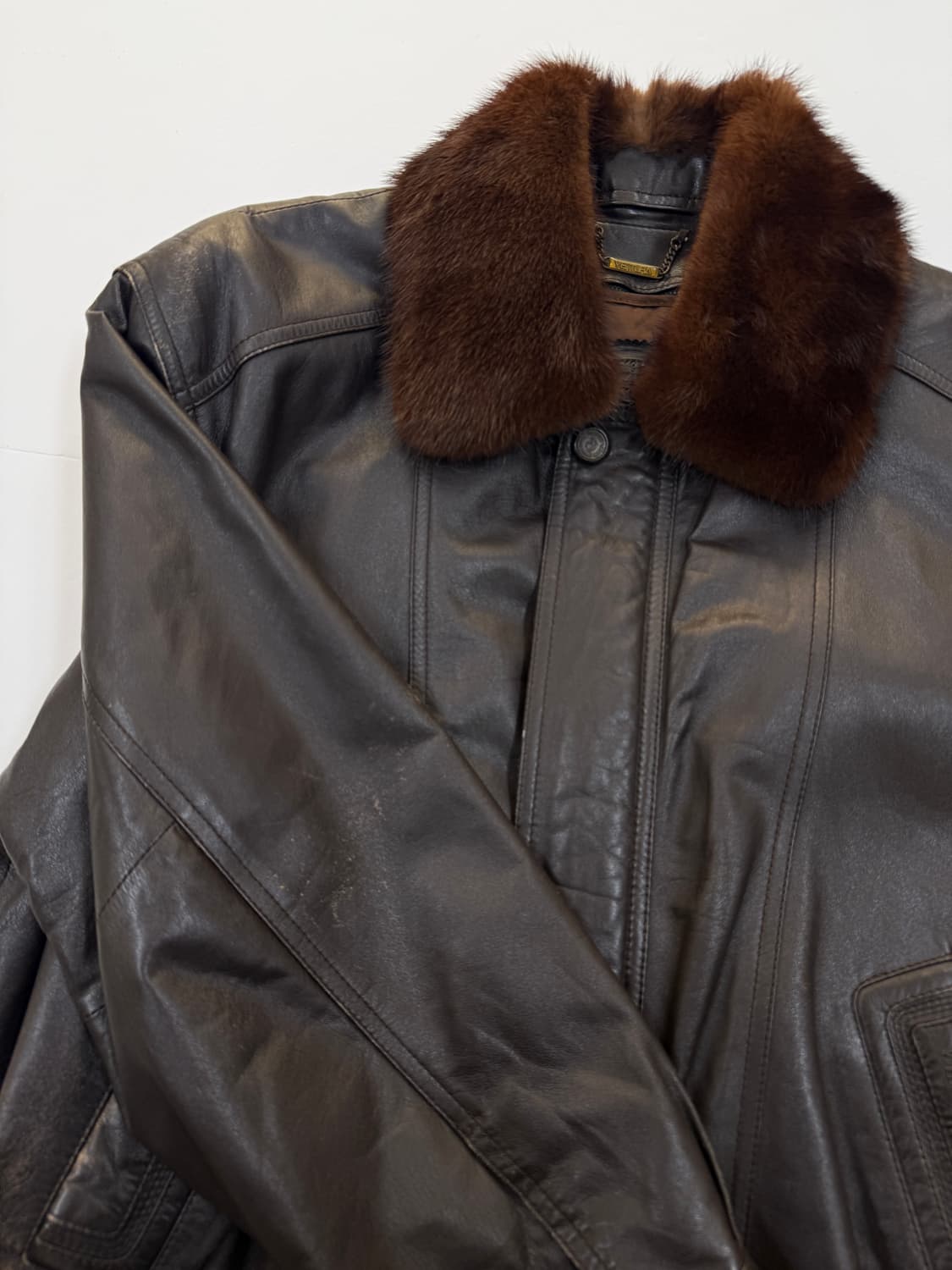 90s Ventura 양가죽 레더 봄버자켓 상품이미지4