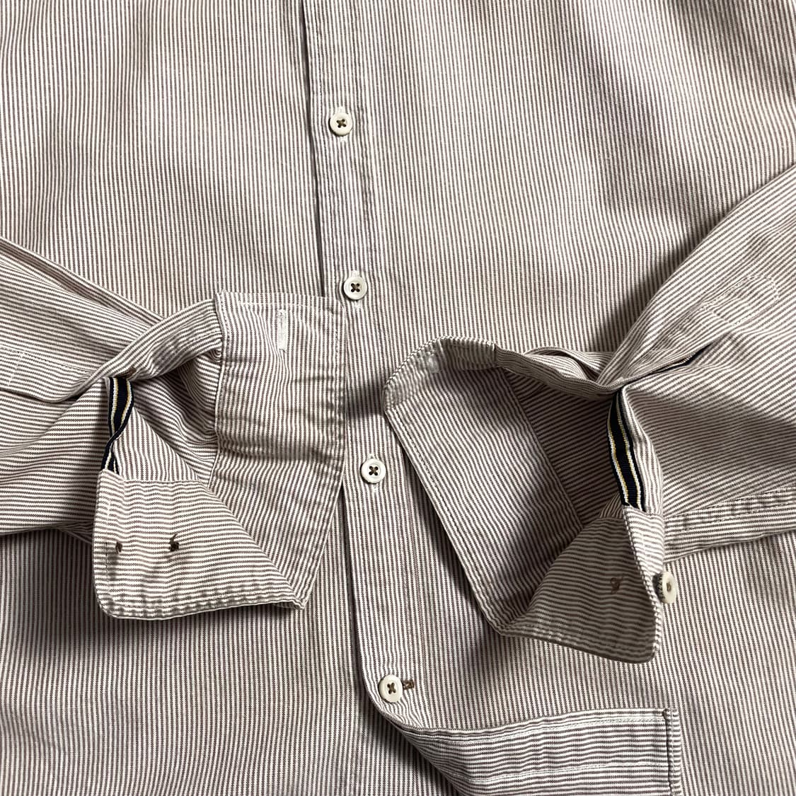 헤지스 자수로고 스트라이프 혼방 셔츠 y 5027 상품이미지4