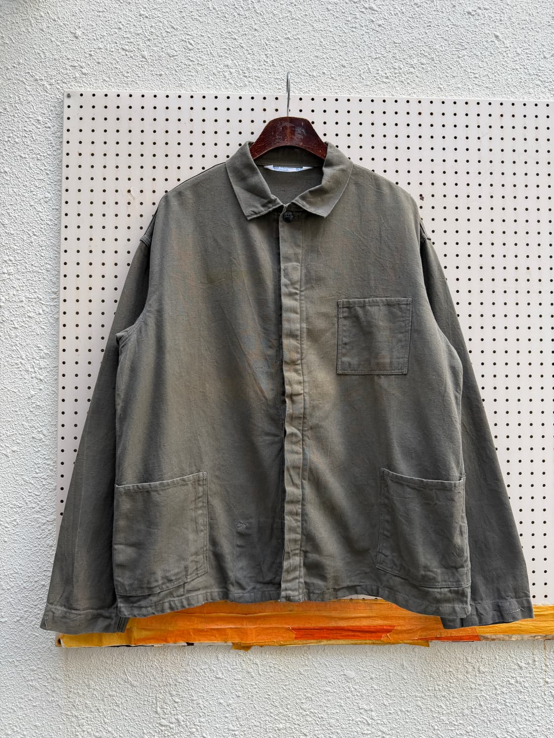 1970s FADED OLIVE KHAKI GERMAN 70s독일워크자켓 상품이미지1