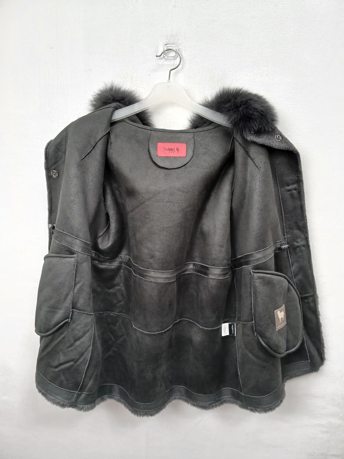 유니지 천연양모 사가폭스퍼 후드코트 77 L 새제품 상품이미지6