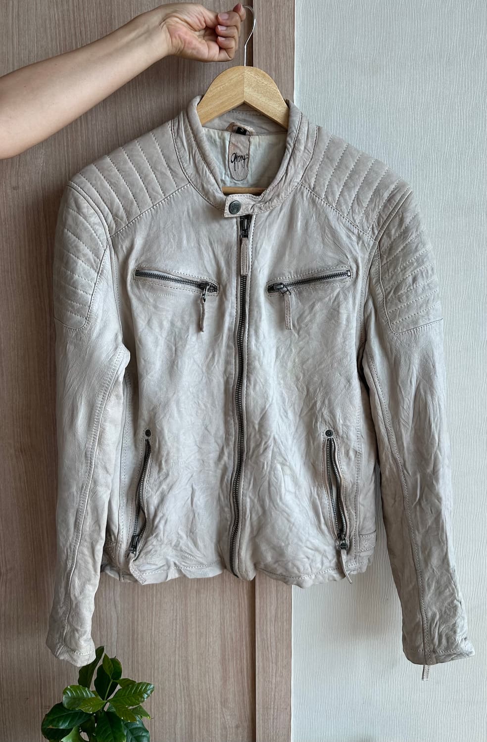 90s Vintage Leather Motorcycle Jacket 상품이미지2