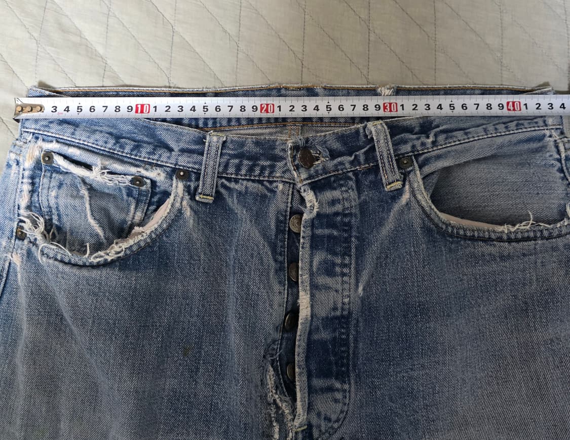 [34] 빈티지 리바이스 66전기 트래쉬드 501 데님팬츠 상품이미지9