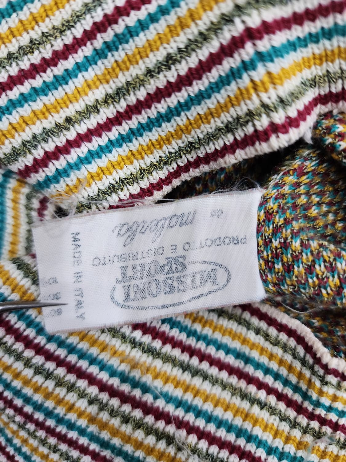 미쏘니 스포츠 빈티지 기하학 패턴 니트 M 상품이미지5