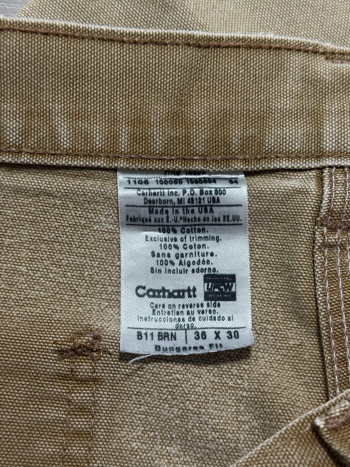 칼하트 페인팅 팬츠 브라운 싱글니 USA made 36x30 상품이미지3