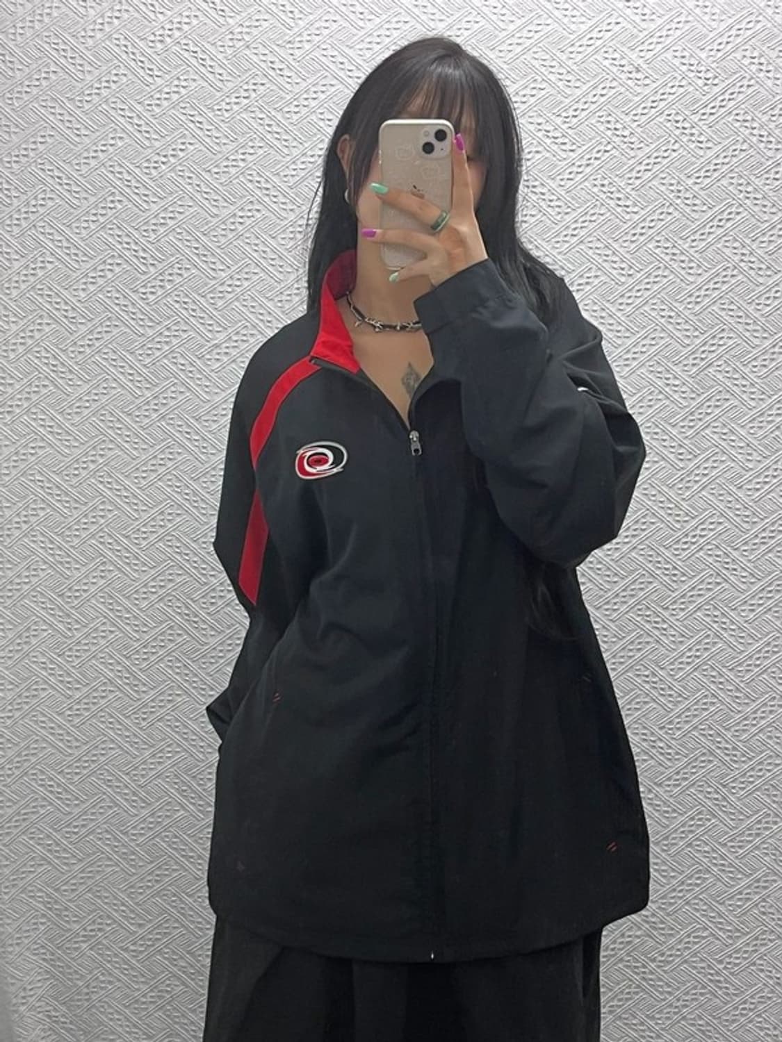 리복 NHL 허리케인스 오버핏 바람막이 윈드브레이커 자켓 L C07339 상품이미지2