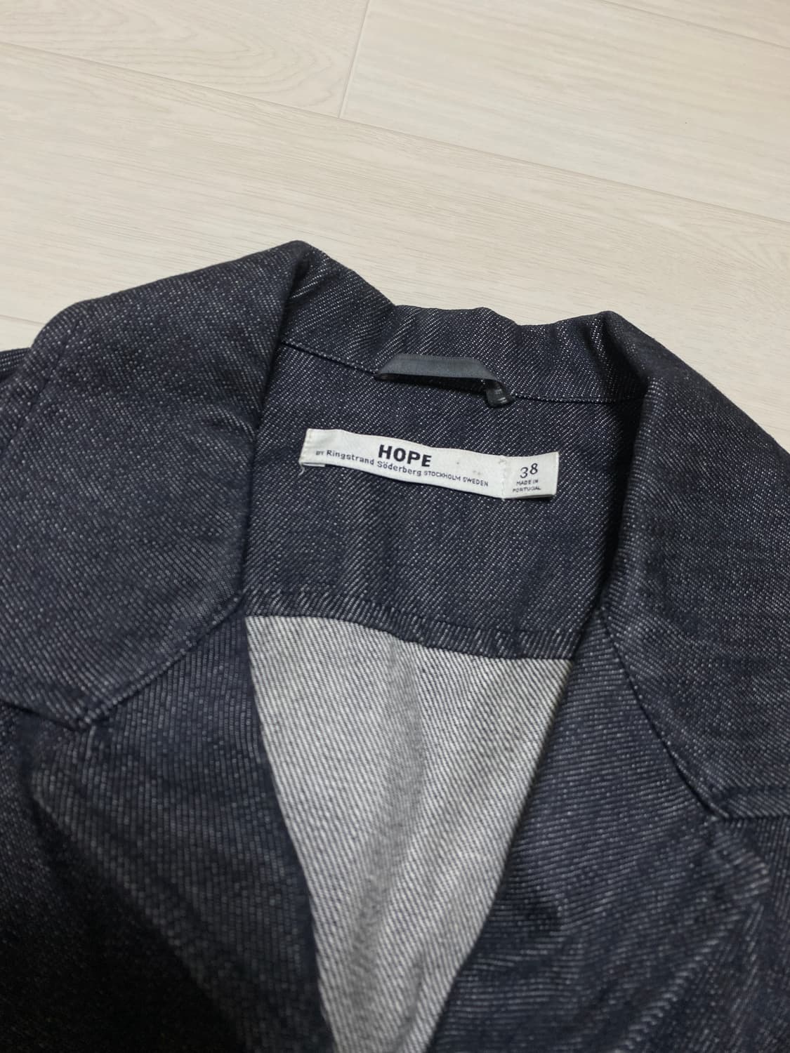 Hope 레더 데님 슬리브 자켓 상품이미지2