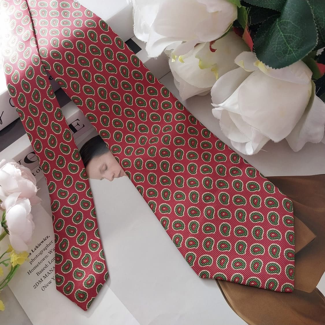 니나리치 실크 레드 페이즐리 넥타이 9cm A+등급 K1315
 상품이미지2