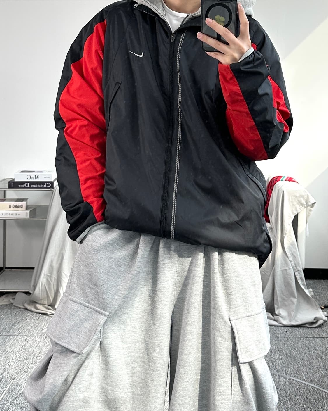 나이키 00s 블랙 레드 바람막이 2XL 상품이미지3