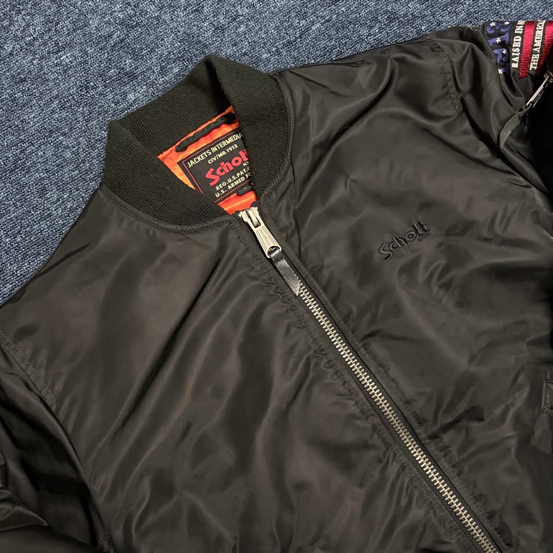 쇼트 ma-1 항공점퍼 블랙 상품이미지3