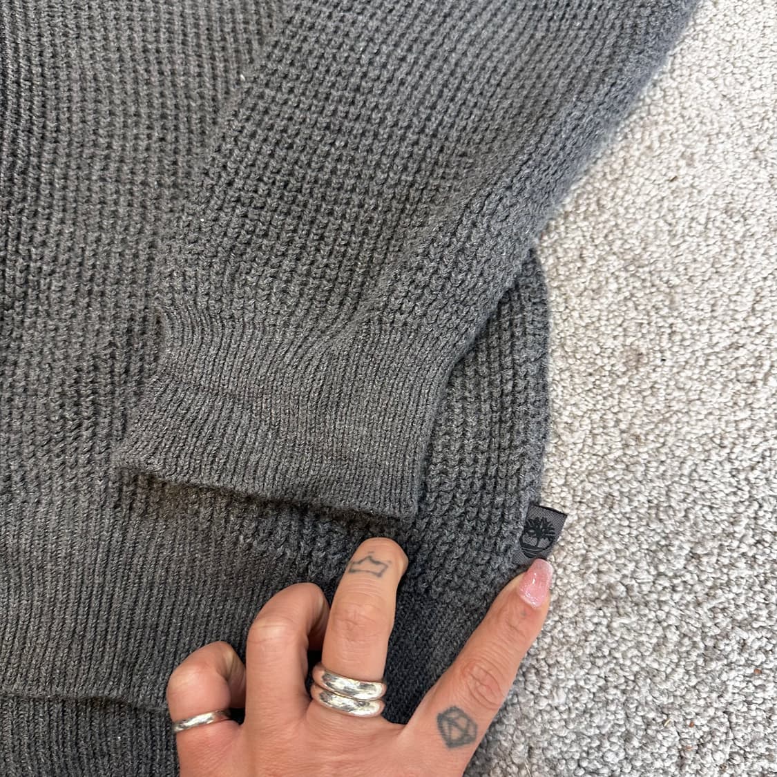 팀버랜드 다크그레이 와플 니트L 상품이미지4