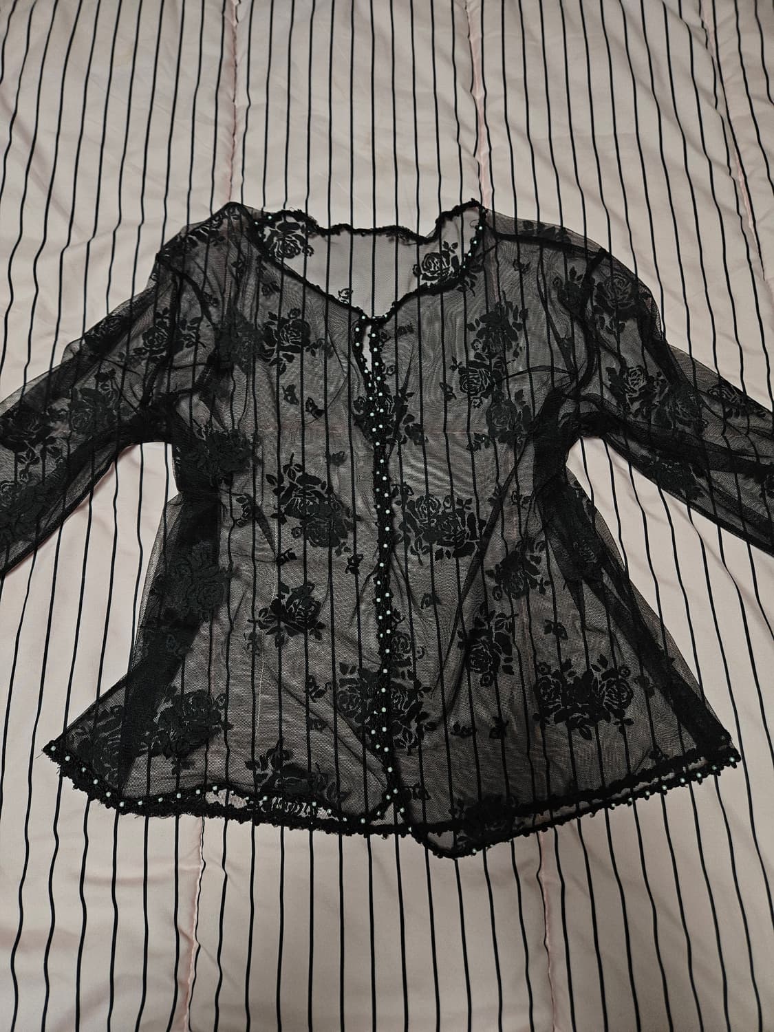 갸루 시스루 가디건 오네갸루 베메클 장미 집업 상품이미지7