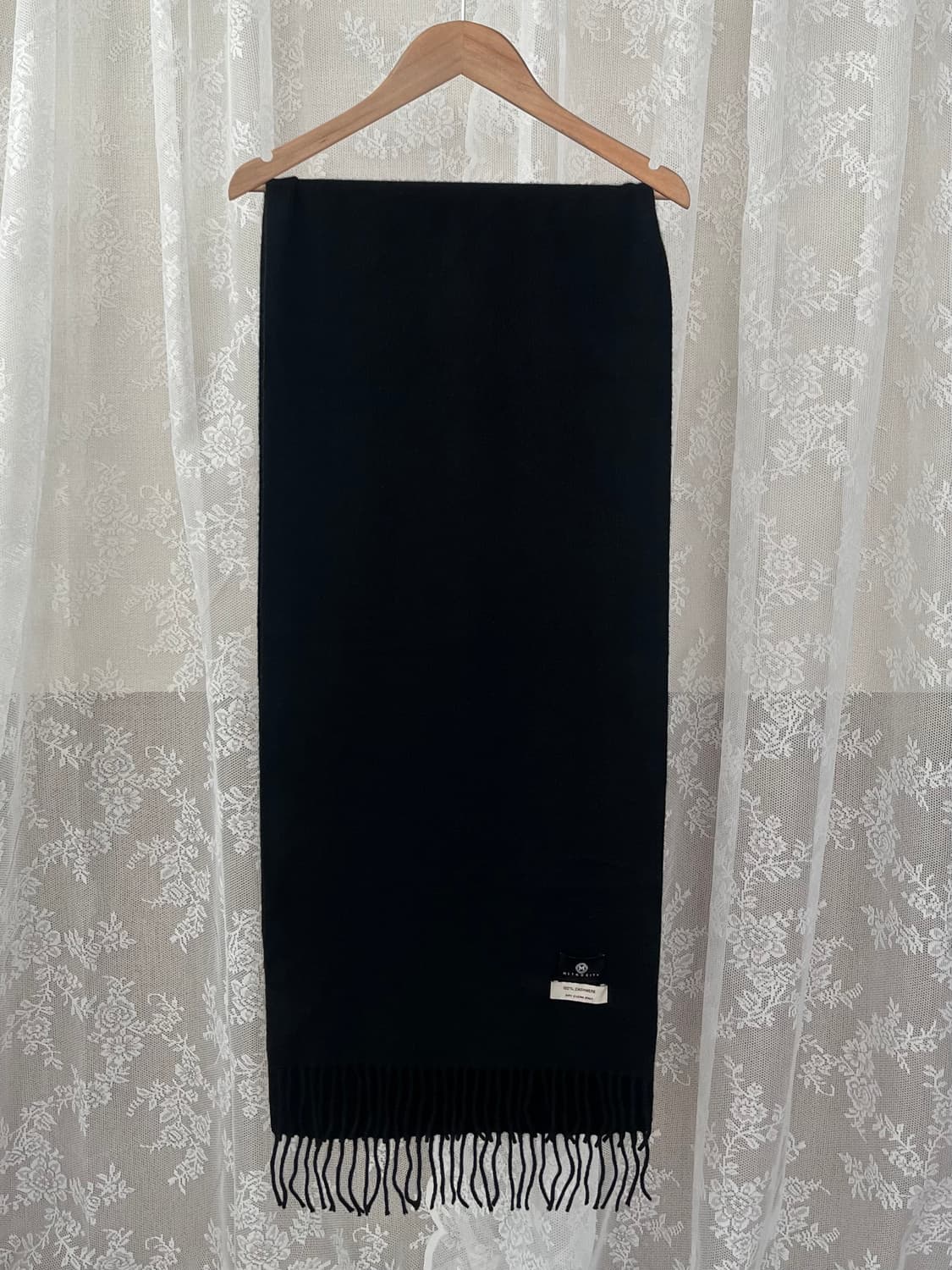 메트로시티 캐시미어 100 머플러 블랙 상품이미지2