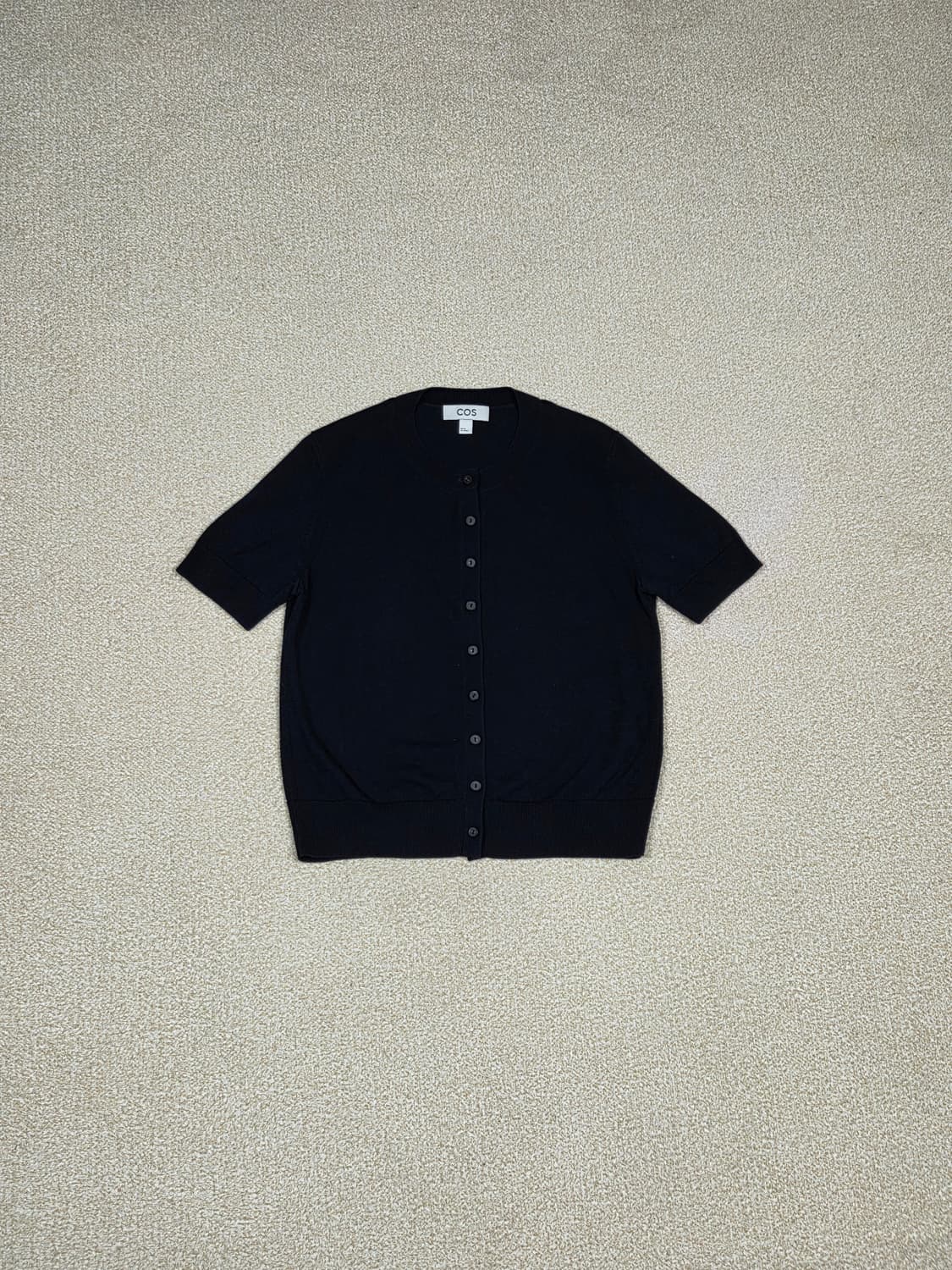 [COS] 리오셀 울 블렌드 라운드넥 반팔 니트 가디건 | S00049 상품이미지1