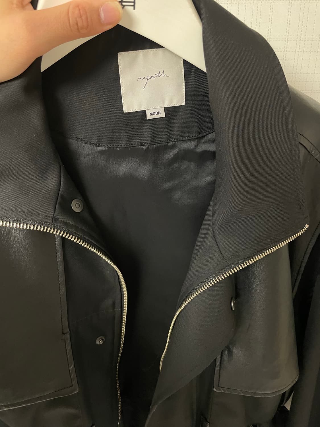 24ss 유스 패널 오버사이즈 필드 자켓 레더 상품이미지3