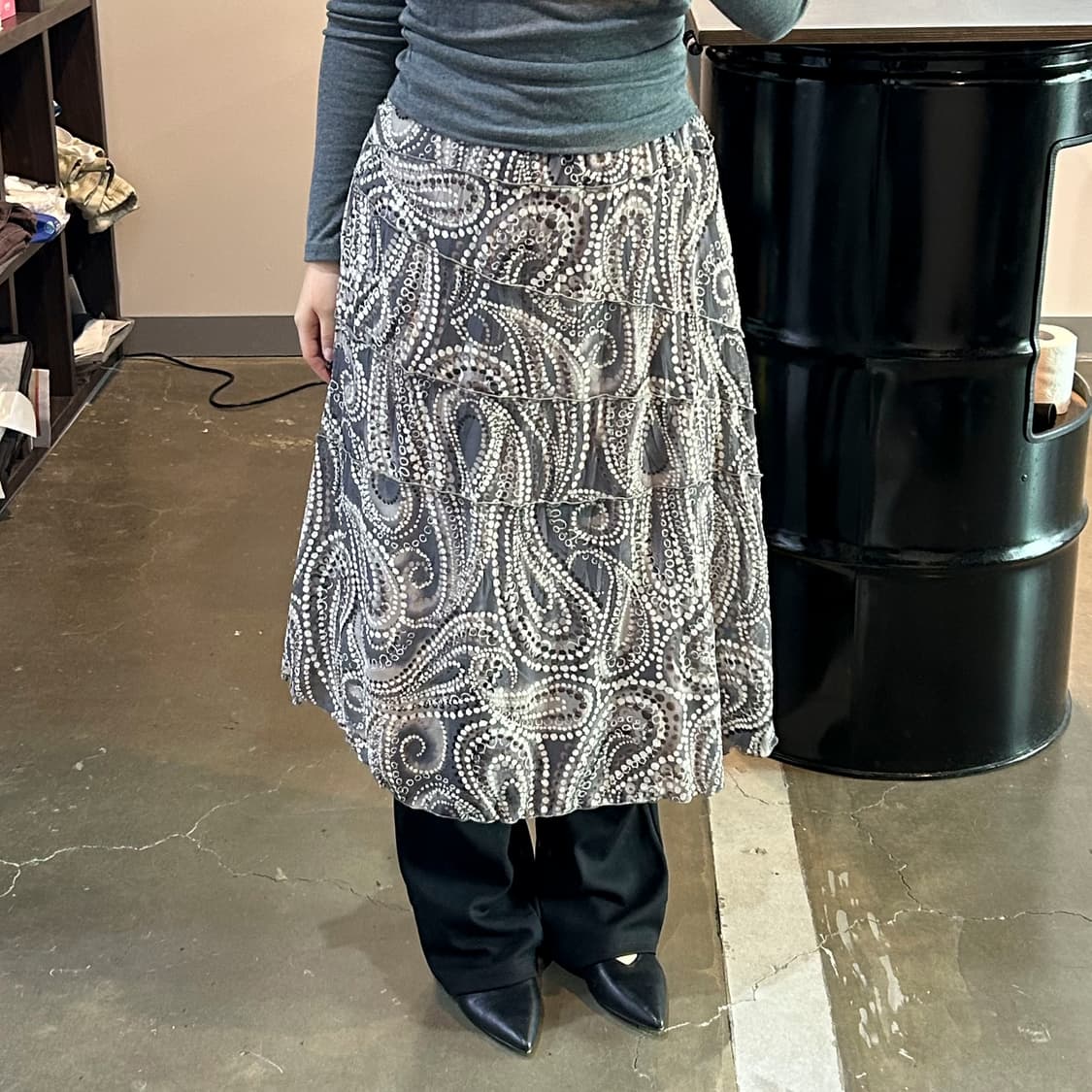 오리엔탈 그레이 스커트 상품이미지2