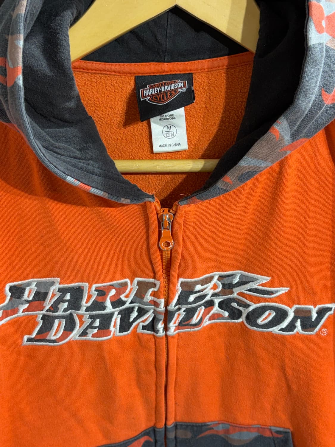 할리데이비슨 오렌지 카모 후드 집업 os 상품이미지8