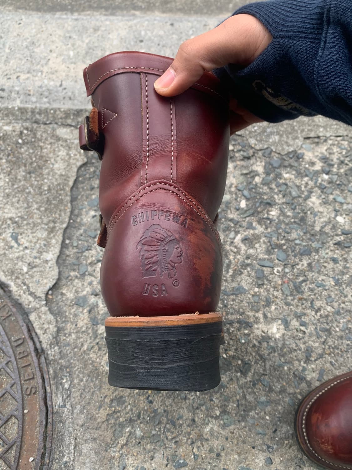 [8.5E] 치페와 엔지니어부츠 체리브라운 (270) 상품이미지2