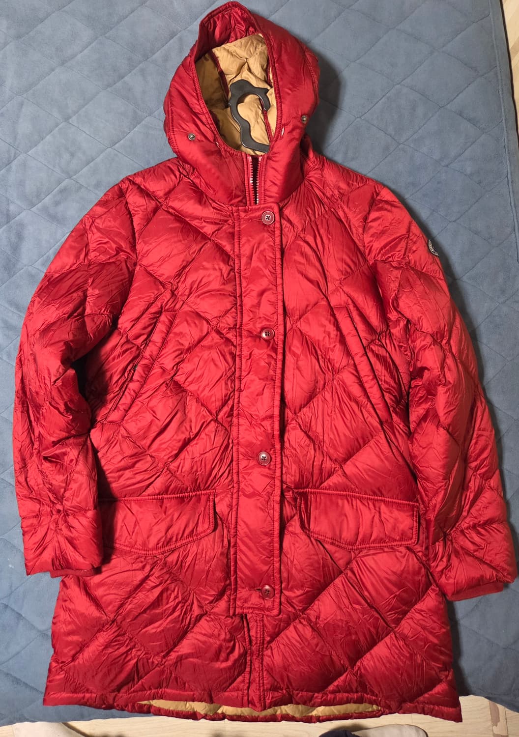 아베크롬비 레드 롱 퀼팅 자켓(롱패딩) 상품이미지2