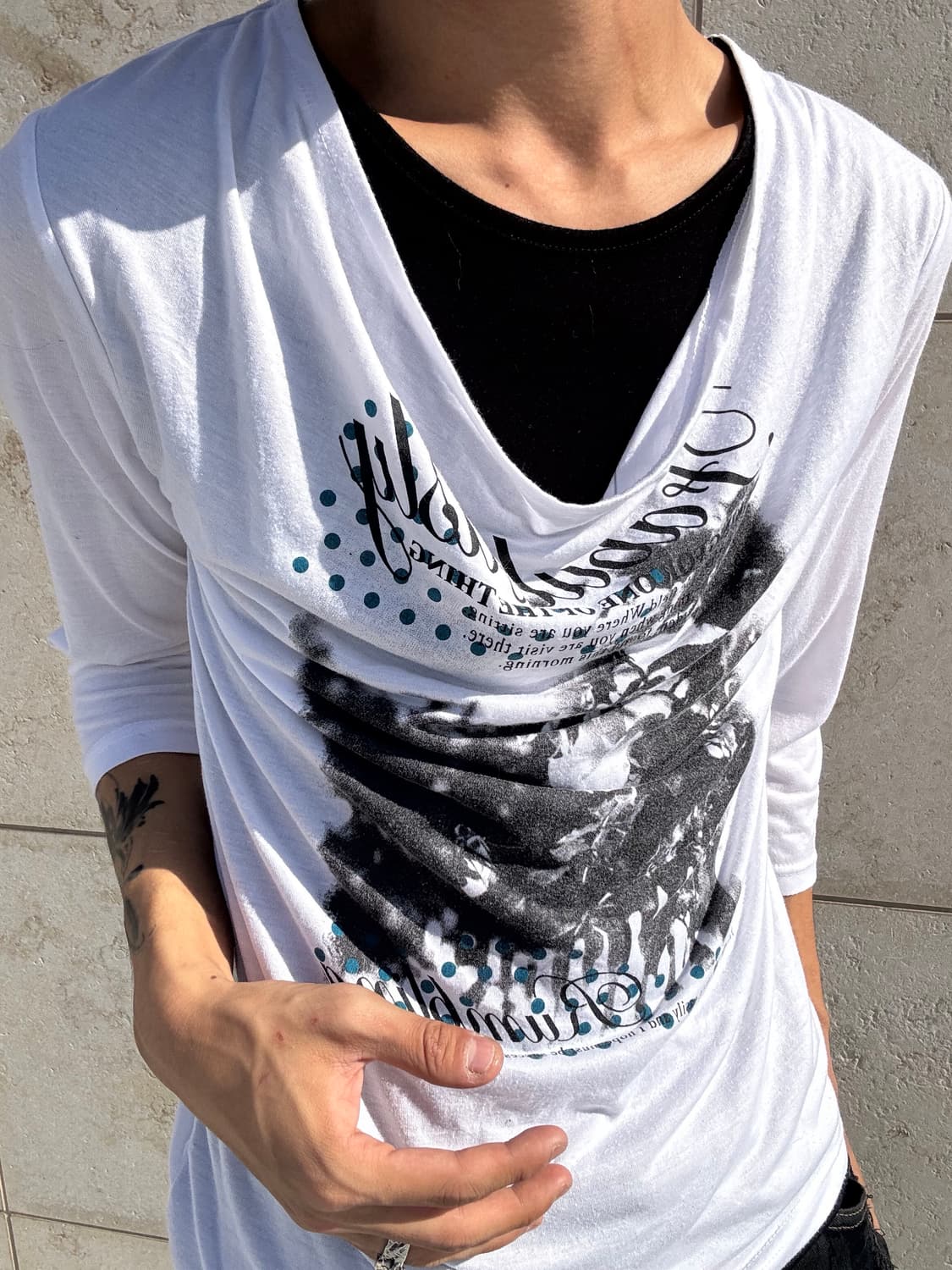 “Sorridere”Y2K Print Layered Sleeve 상품이미지8