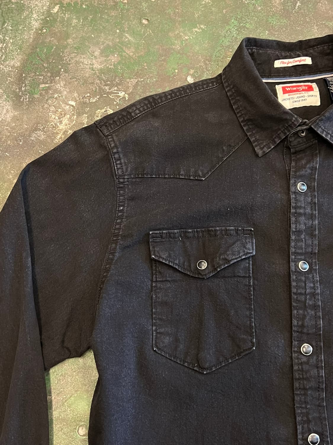 [L] Wrangler 블랙 웨스턴 스냅버튼 랭글러 셔츠 상품이미지3