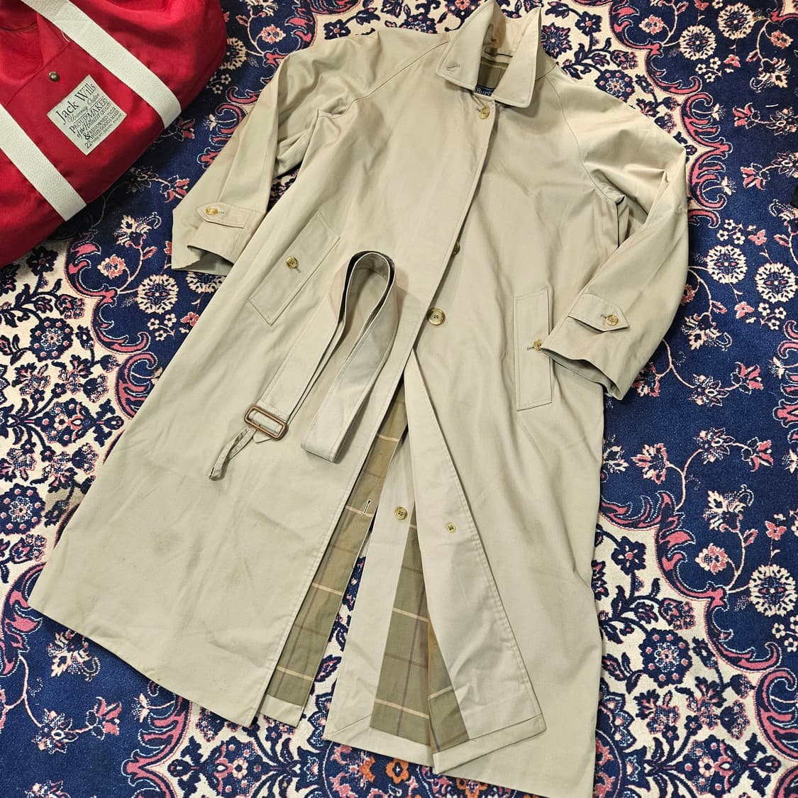  버버리(Burberry) 빈티지 오리지널 라글란 벨티드 트렌치코트 상품이미지1