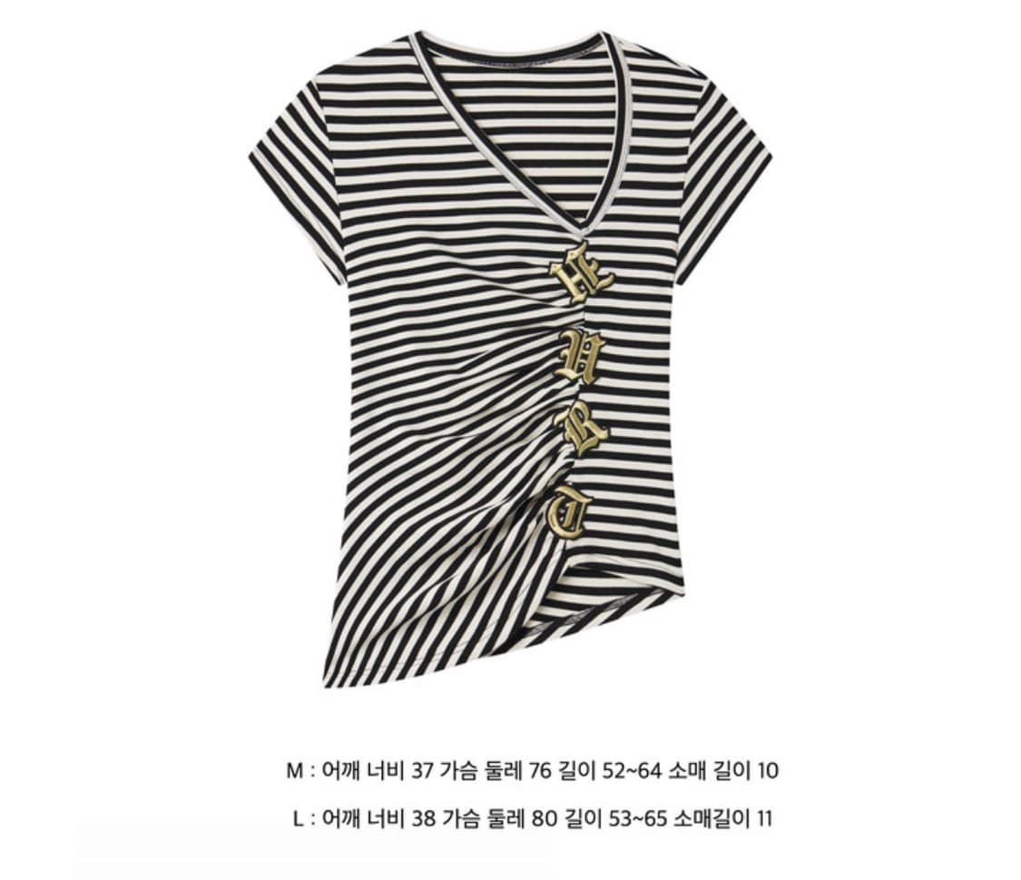 NONAME SPACE Striped embroidered 티셔츠 상품이미지2