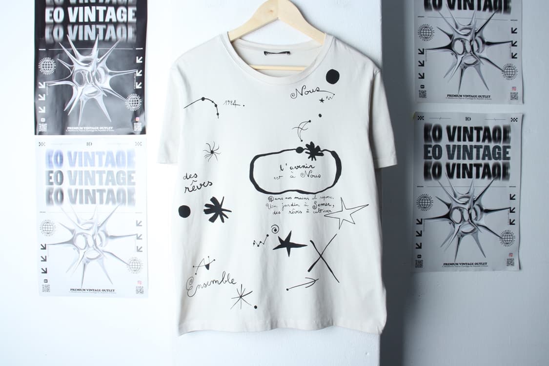 W(L-XL) 자라 반팔 티셔츠 레터링 아이보리 올드스쿨-7BB5 상품이미지2