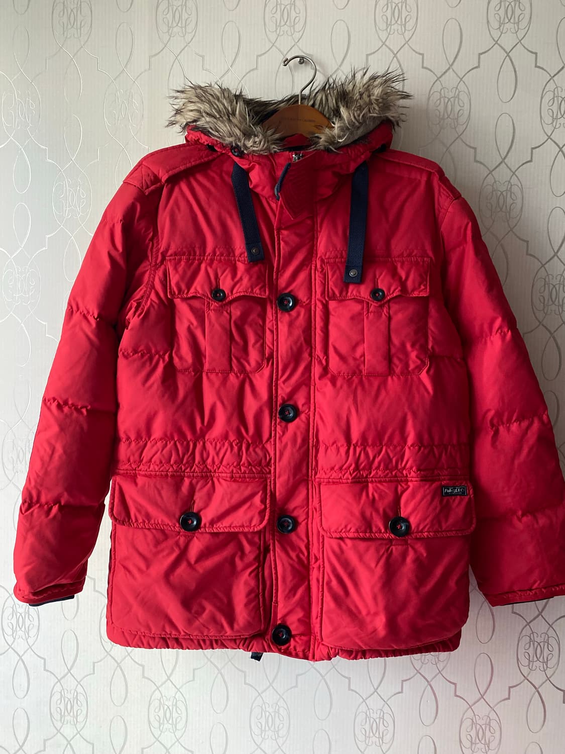 폴로 L&S 패딩 점퍼 레드 M  상품이미지1