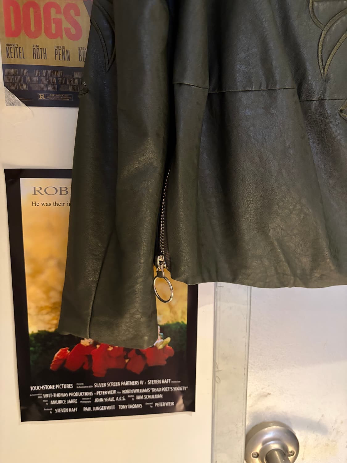 스웨터 후드 카키 레더자켓 상품이미지4