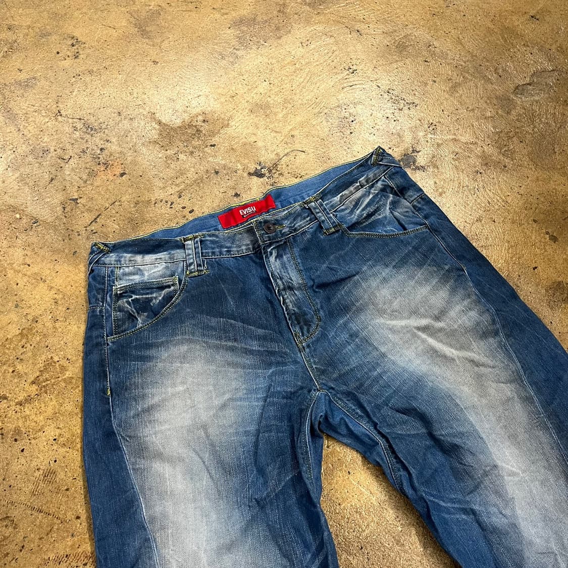 [정품/34] Evisu 에비수 빅로고 데님 버뮤다 팬츠 b16 상품이미지1
