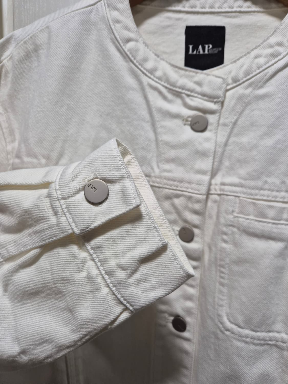 (타임세일)(새상품)LAP 숏 데님 자켓 아이보리 상품이미지5