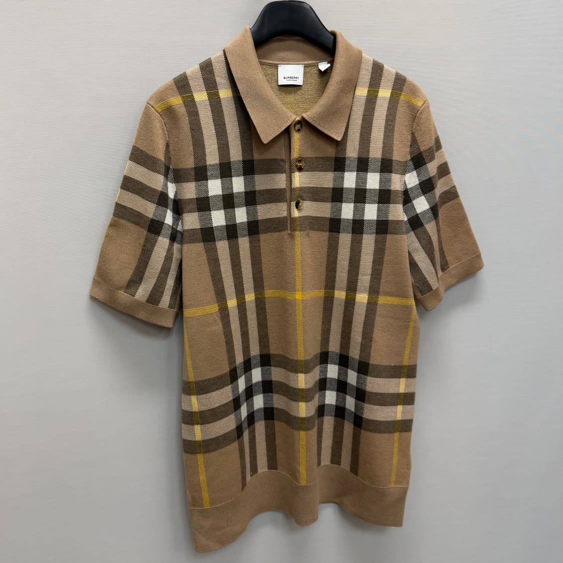 버버리 체크 패턴 폴로 니트 반팔티 (100)  상품이미지2