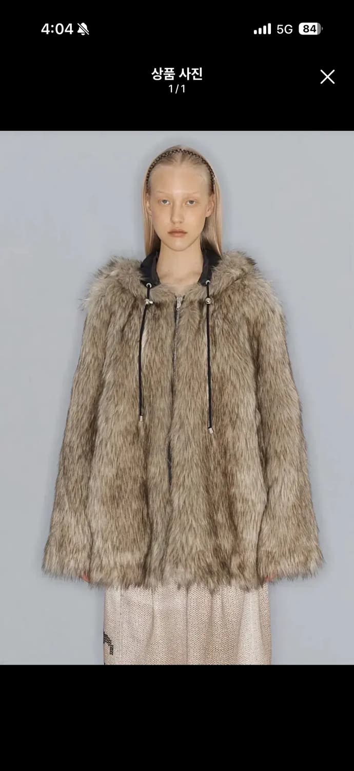리버시블 폭스 퍼후드자켓 베이지 S 상품이미지1