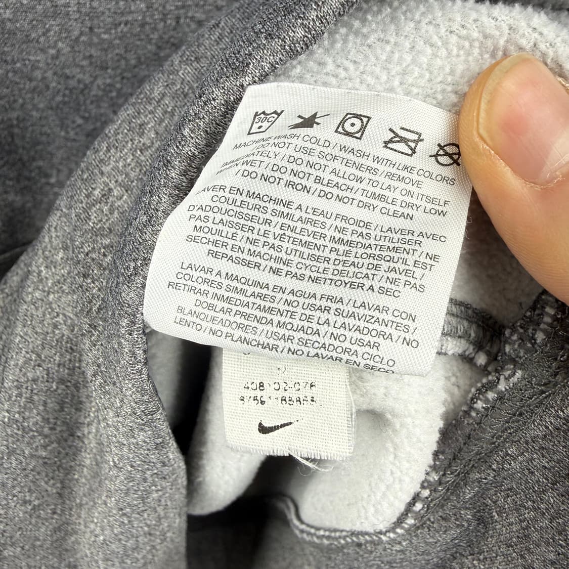 (M) 나이키 써마핏 트레이닝 기모 후드 티 차콜 상품이미지5