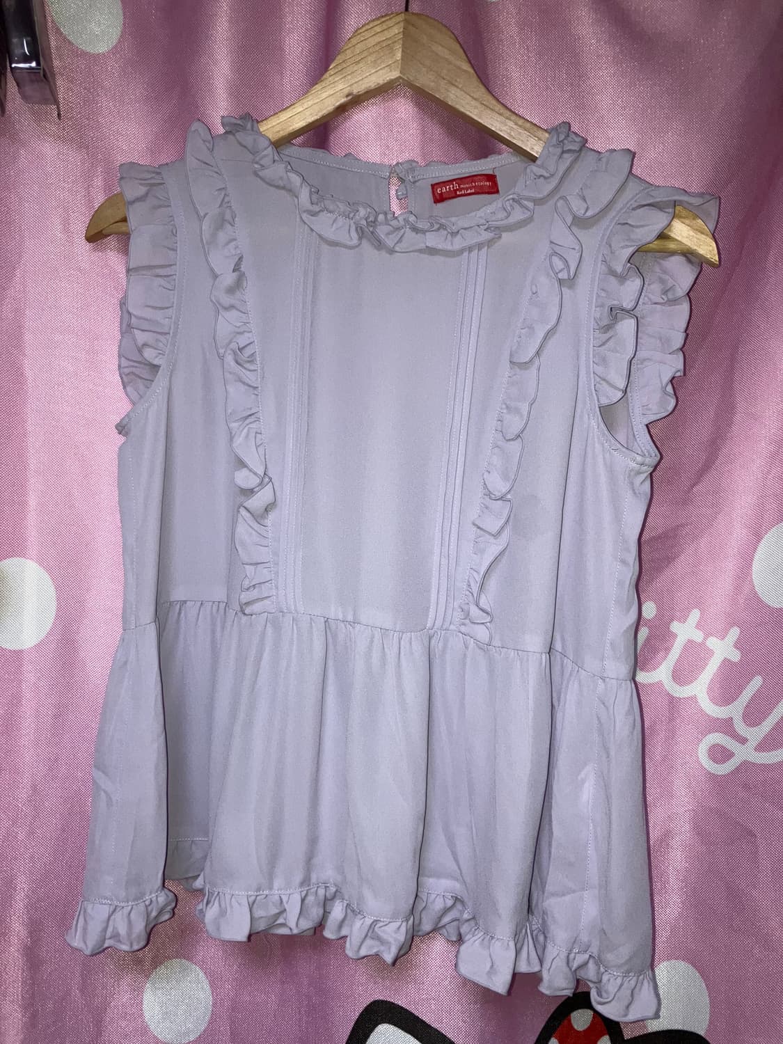 어쏘뮤직 연보라 프릴 블라우스 상품이미지1