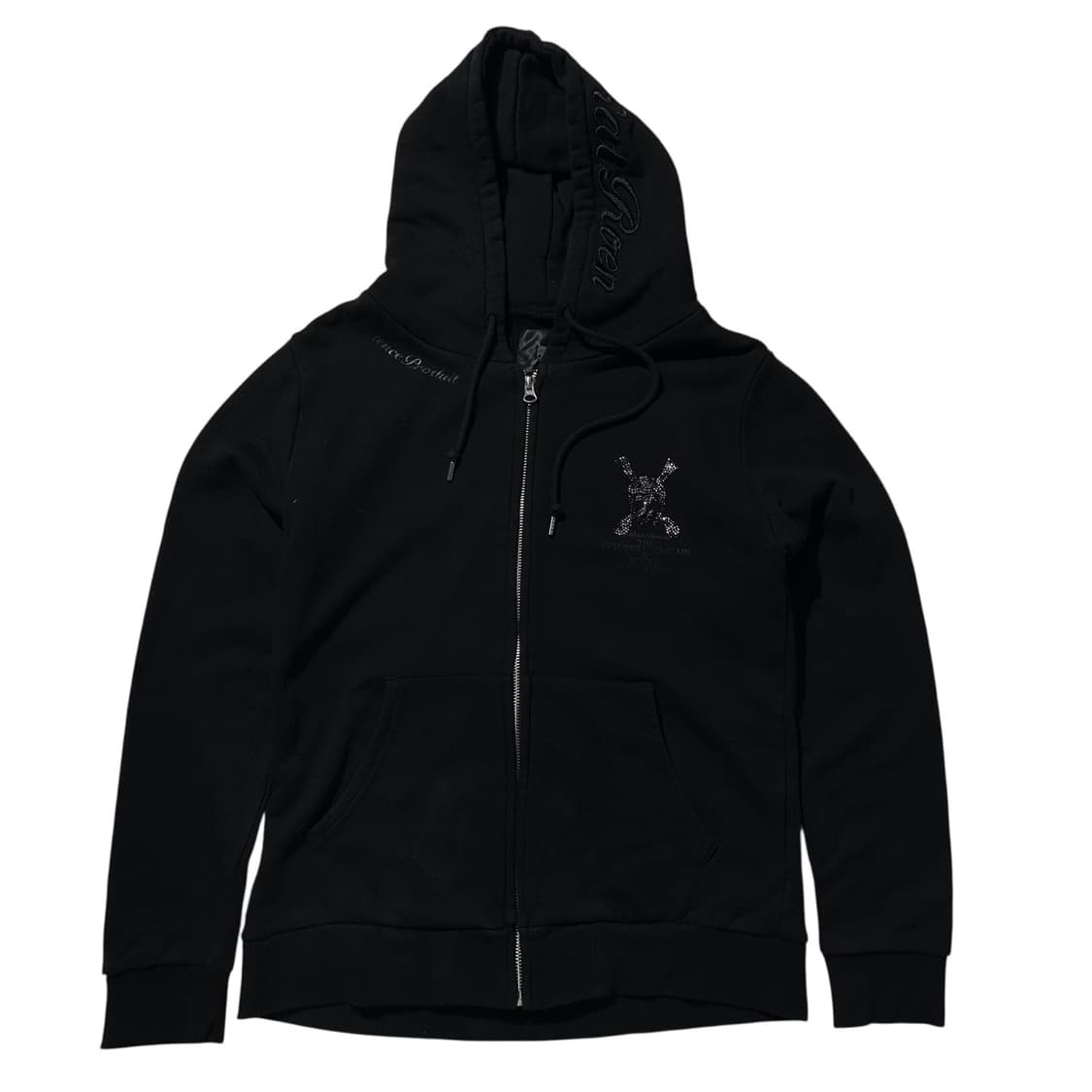 로엔 Y2K 큐빅 스컬 후드집업 블랙 상품이미지2