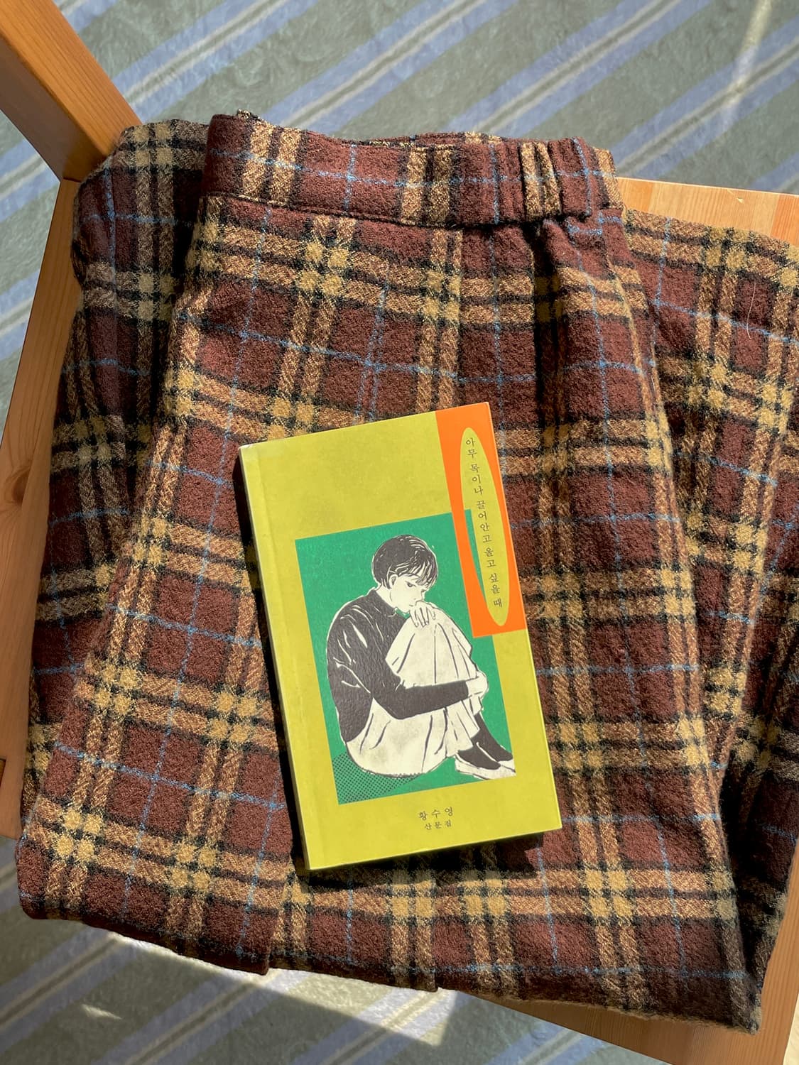 일본 빈티지 체크 스커트 브라운 상품이미지1