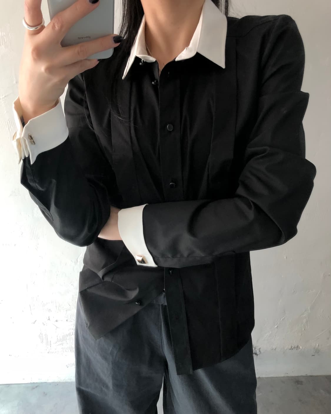 Gucci 구찌 화이트 카라 커프스 블라우스 셔츠 상품이미지3