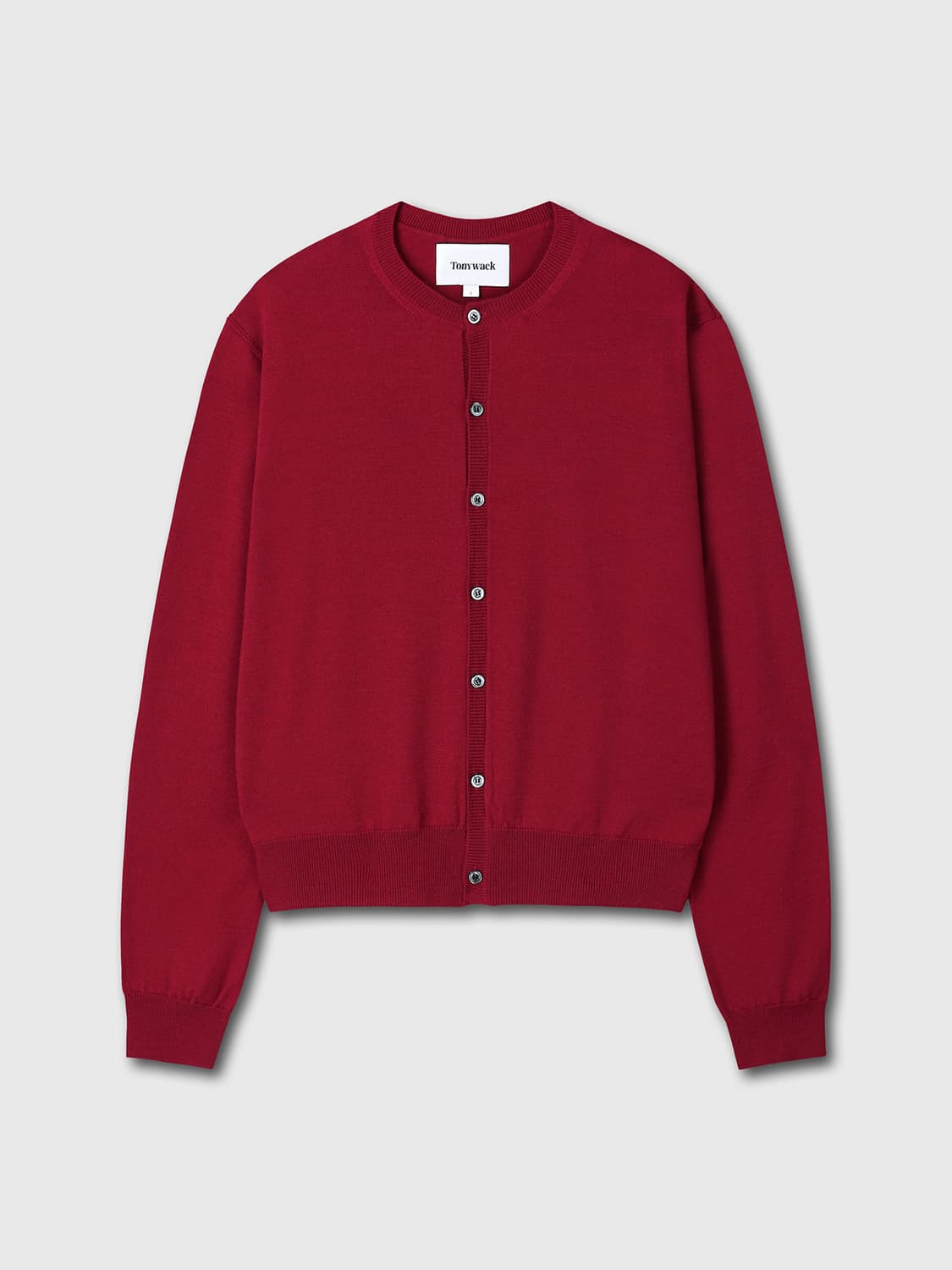 토니웩 슈퍼 파인 울 크루넥 가디건 레드 XL 상품이미지1