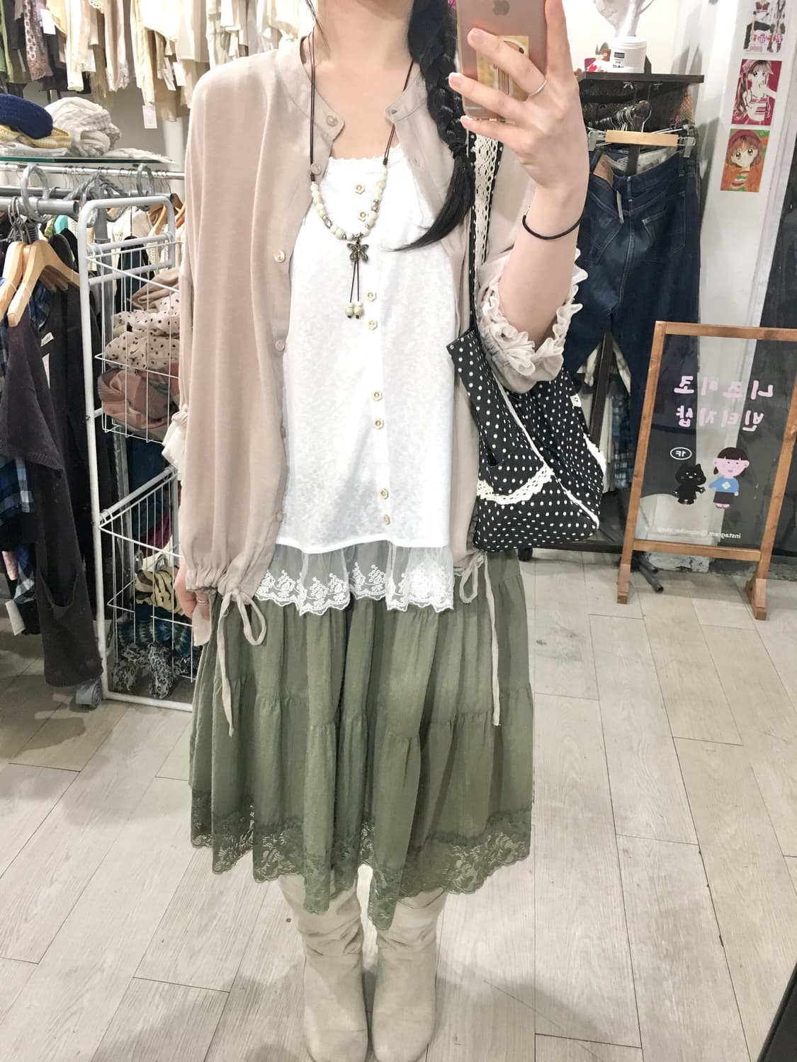 Lace Cuff Loose Fit Blouse 상품이미지2