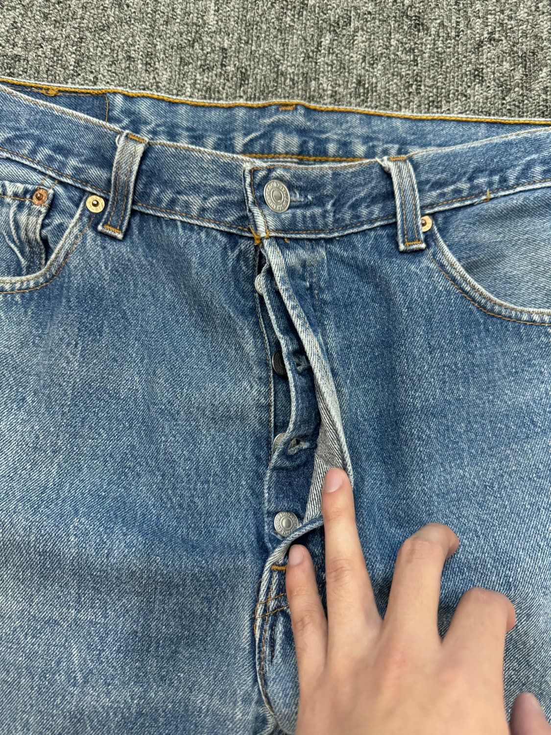 90s 리바이스 501xx USA 데님 빈티지 미디엄블루 36 상품이미지5