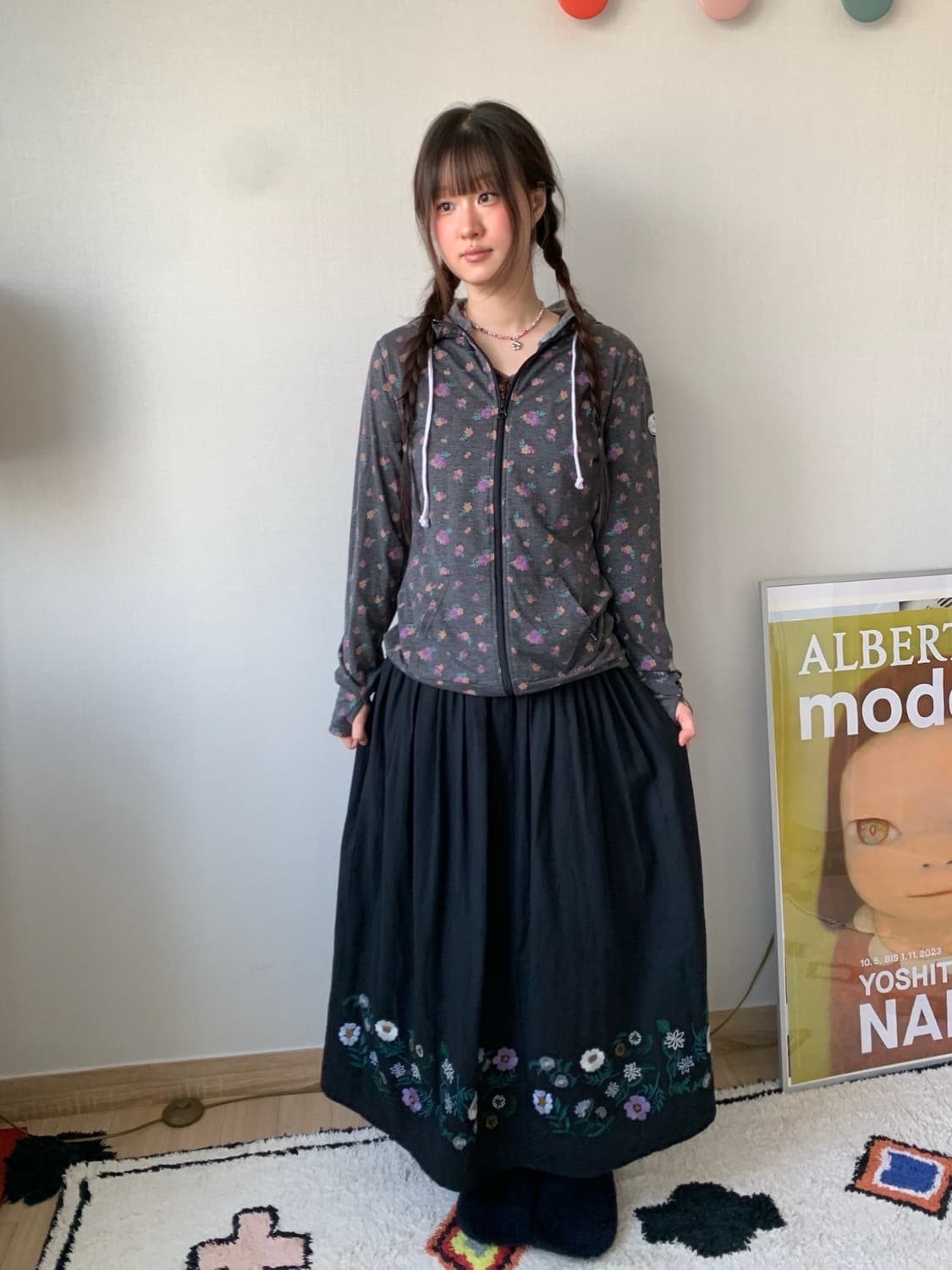 flower cotton zip-up 상품이미지2