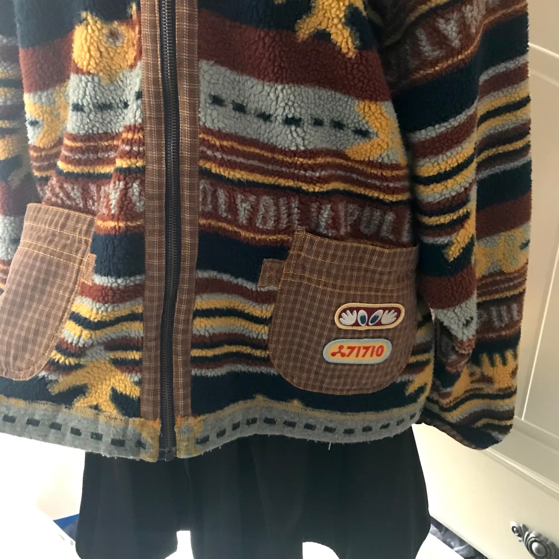 빈티지 보헤미안st 뽀글 카라 후리스 자켓 M 상품이미지6